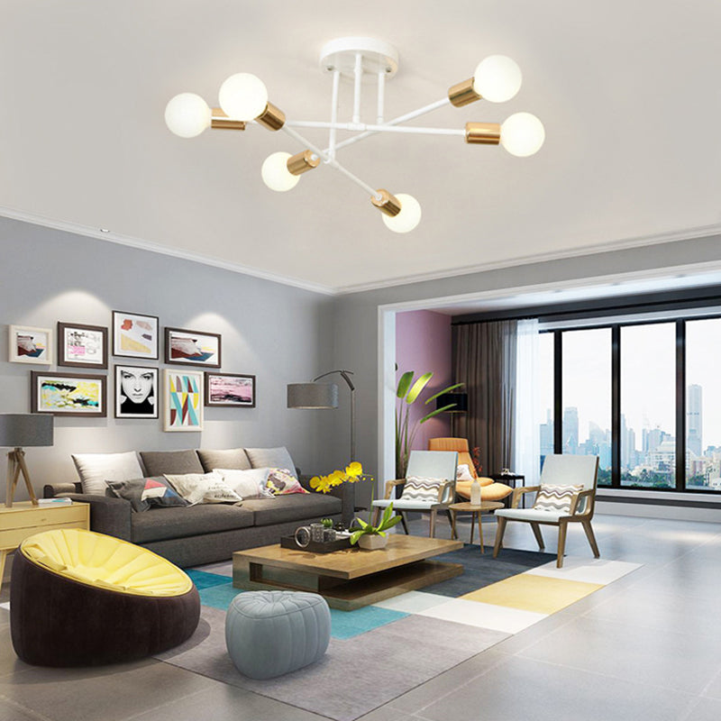 Sputnik Semi Flush Light Fixture Minimalist Style Metal Semi Flush Mount Ceiling Fixture
