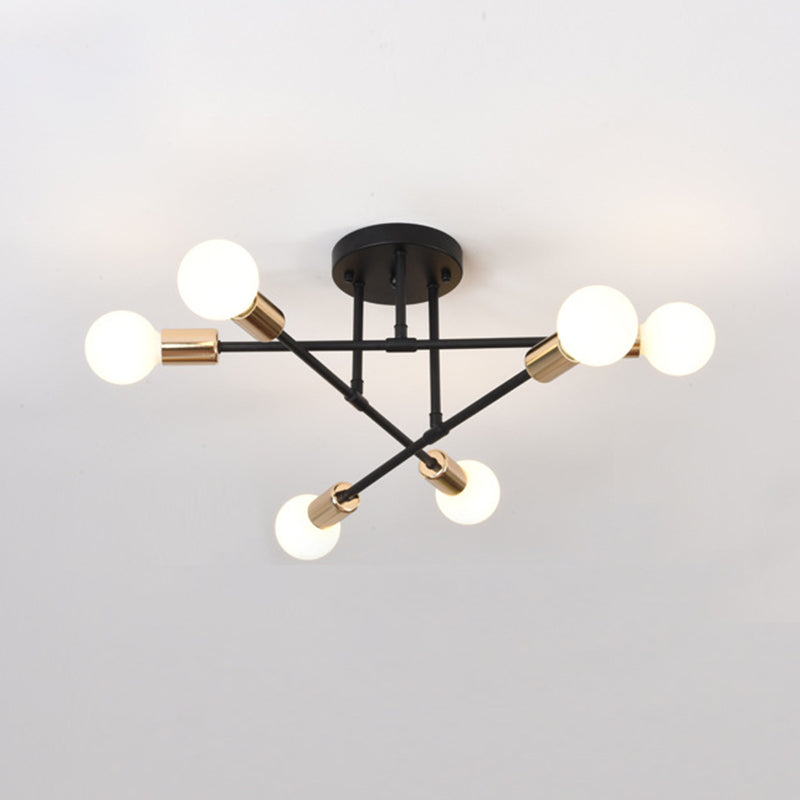Sputnik Semi Flush Light Fixture Minimalist Style Metal Semi Flush Mount Ceiling Fixture