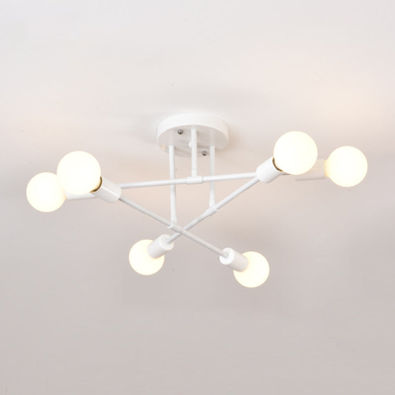 Sputnik Semi Flush Light Fixture Minimalist Style Metal Semi Flush Mount Ceiling Fixture