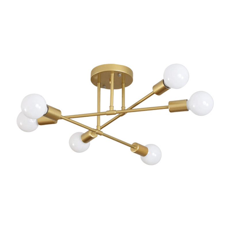 Sputnik Semi Flush Light Fixture Minimalist Style Metal Semi Flush Mount Ceiling Fixture