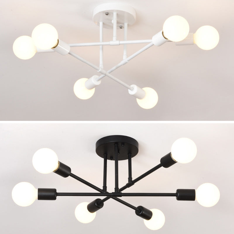 Sputnik Semi Flush Light Fixture Minimalist Style Metal Semi Flush Mount Ceiling Fixture