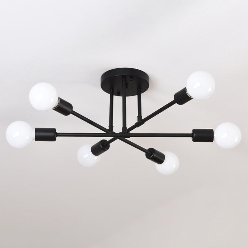 Sputnik Semi Flush Light Fixture Minimalist Style Metal Semi Flush Mount Ceiling Fixture