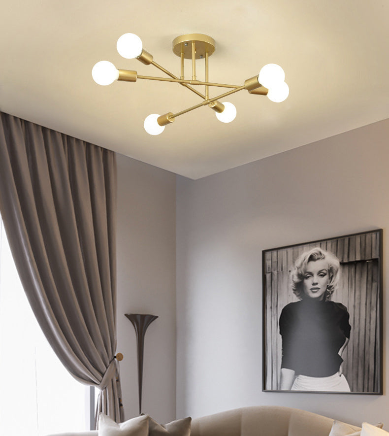 Sputnik Semi Flush Light Fixture Minimalist Style Metal Semi Flush Mount Ceiling Fixture