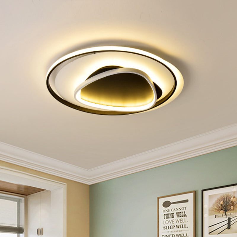18"/23,5" brede zwarte geometrische inbouw moderne acryl LED-plafondlamp in warm/wit licht/afstandsbediening traploos dimmen
