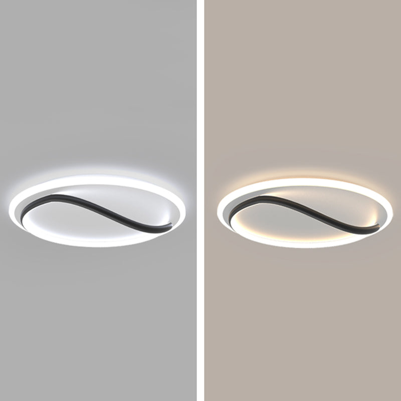 Linear Acrylic Flush Mount Modern Style 1-Light LED Ceiling Lamp for Bedroom