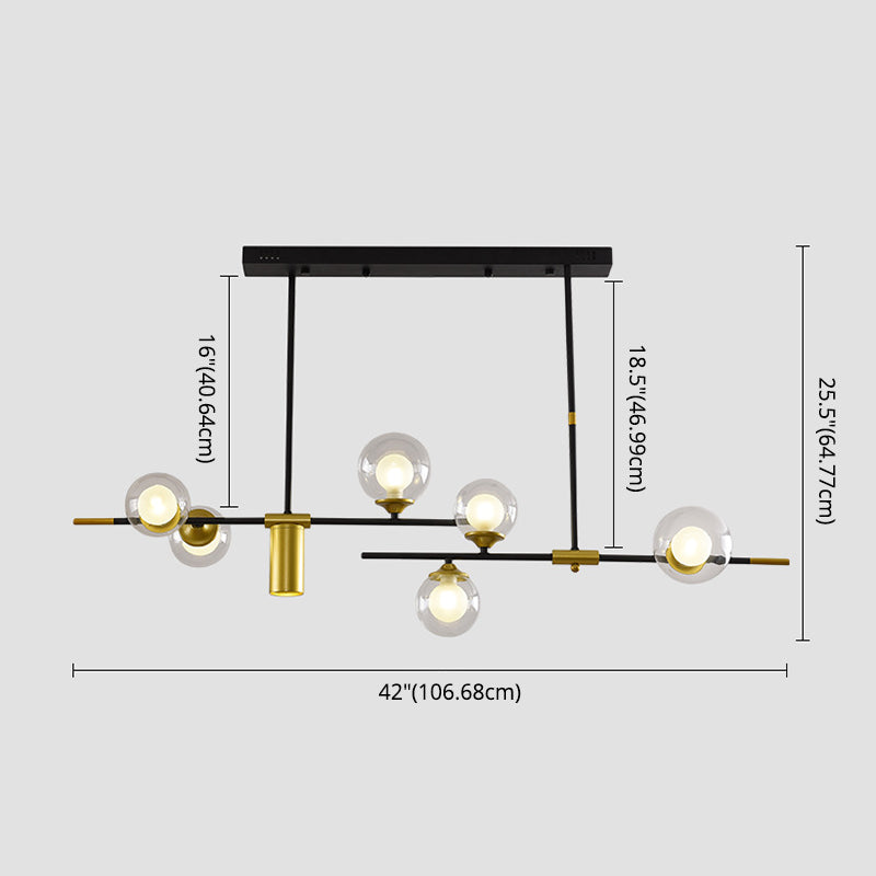 Sphere Island Chandelier Lights Contemporary Glass Chandelier Lighting Fixtures for Dining Table