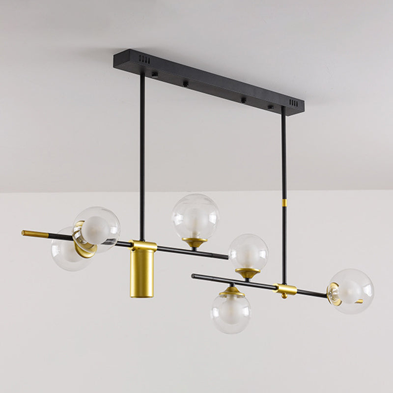 Sphere Island Chandelier Lights Contemporary Glass Chandelier Lighting Fixtures for Dining Table