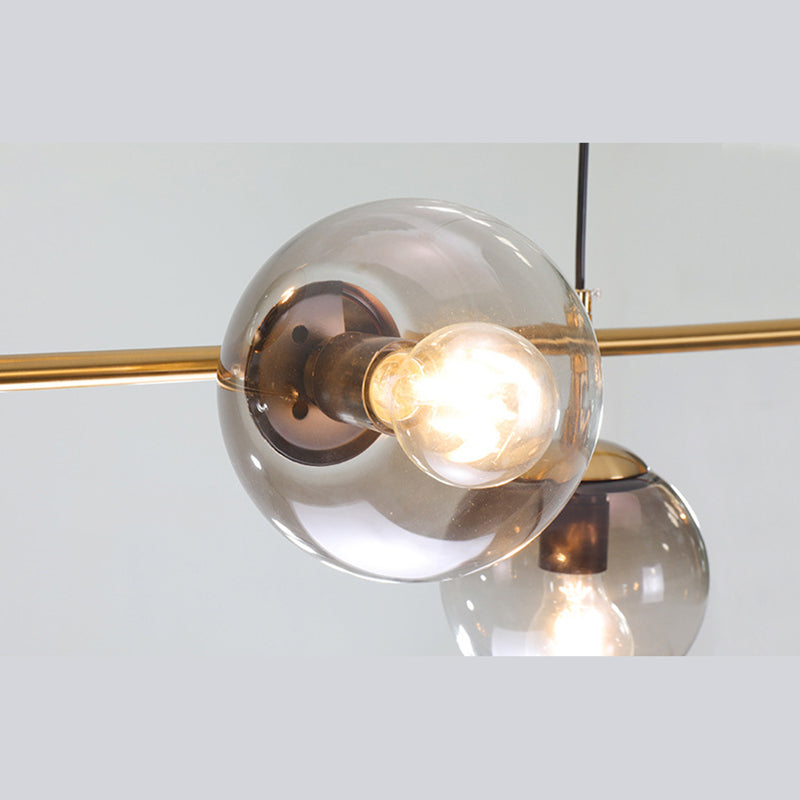 Sphere Island Chandelier Lights Contemporary Glass Chandelier Lighting Fixtures for Dining Table