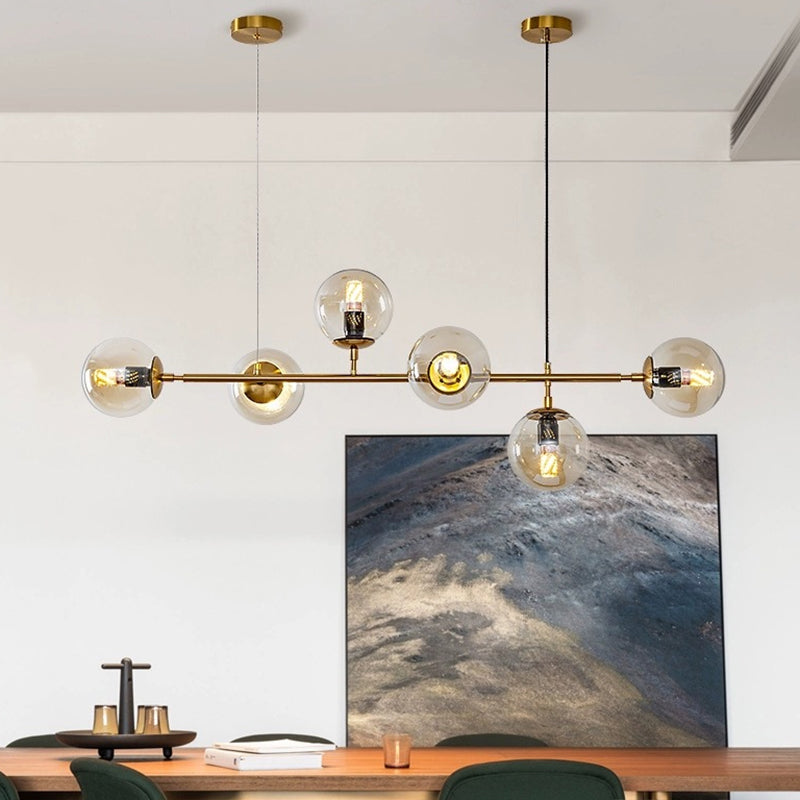 Globe Island Lighting Fixtures Glass Minimalism Pendant Lighting Fixtures for Restaurant