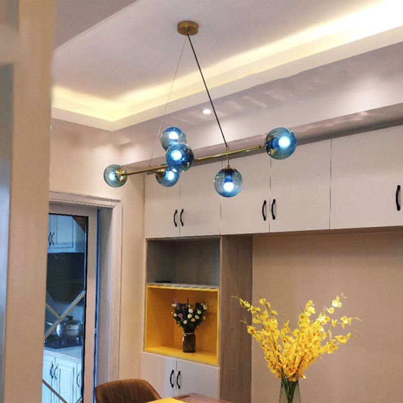 Globe Island Lighting Fixtures Glass Minimalism Pendant Lighting Fixtures for Restaurant