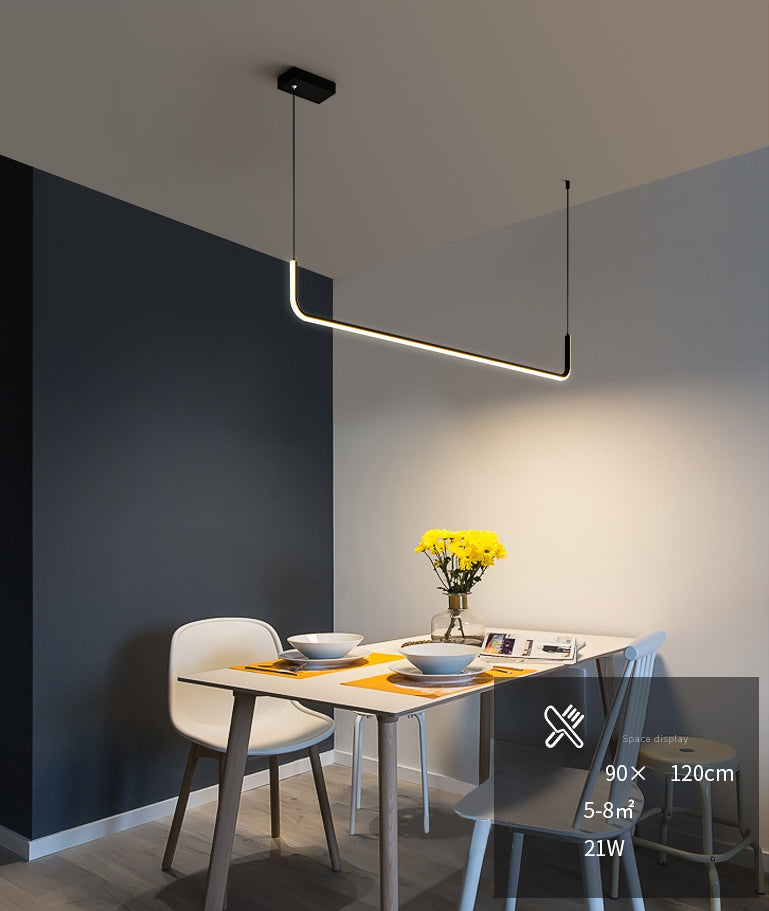 Tube Hanging Island Lights Fills d'éclairage de lustre en aluminium ultra-contemporain pour le restaurant