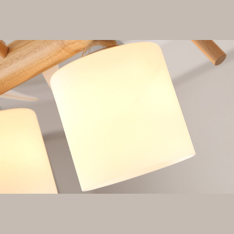 Luces de araña de la isla de cilindro simplicidad accesorios de iluminación de lámpara de vidrio blanco para mesa de comedor