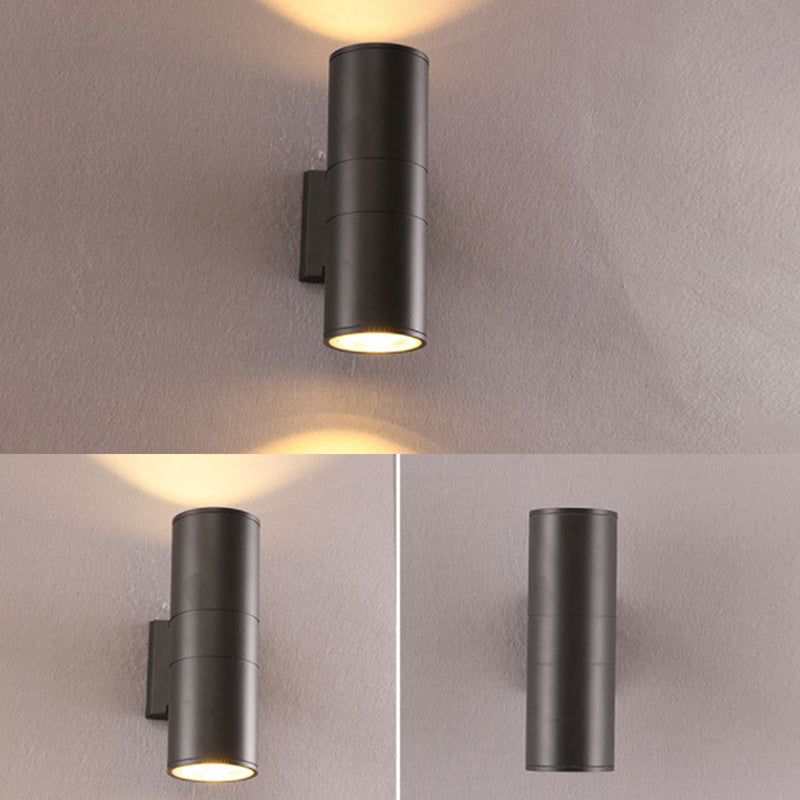 Lámparas de luz cilindro de estilo minimalista moderno 2 luces de metal de metal lámparas de pared