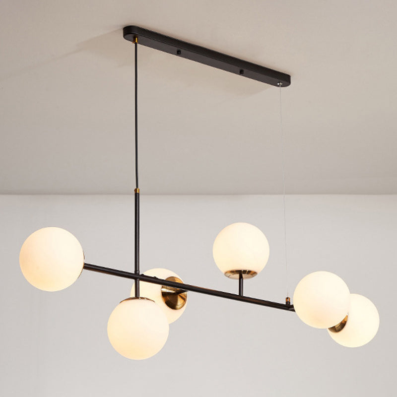 Minimalist-Style Orb Island Lighting Fixture Glass Dinning Room Island Pendant Light