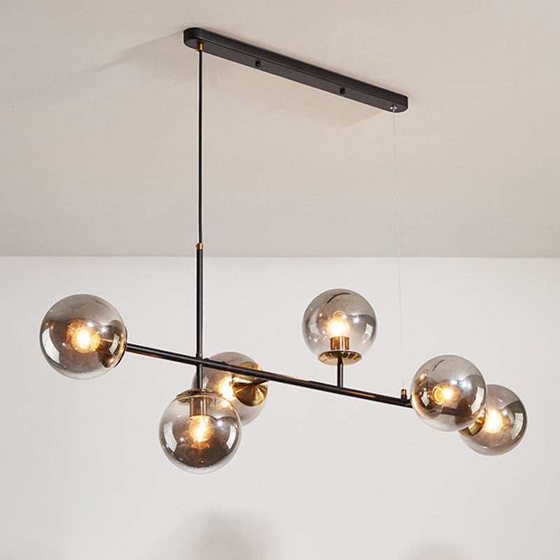 Minimalist-Style Orb Island Lighting Fixture Glass Dinning Room Island Pendant Light