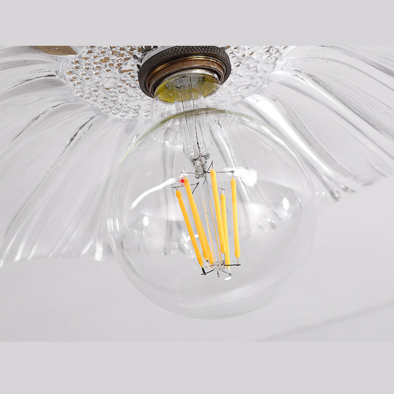 Glass Shaded Ceiling Mounted Fixture Minimalist Style Clear Ceiling Mount Light Fixture