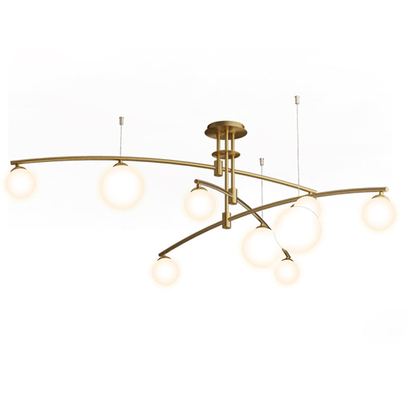 New Modern Glass Semi Flush Light Fixtures Bedroom Starburst Flush Mount Light with Shape