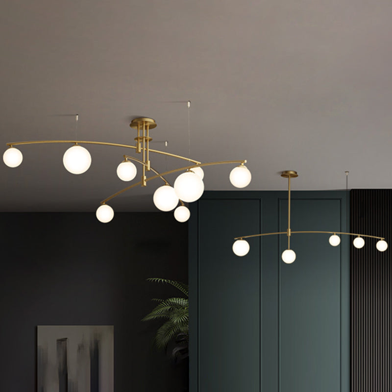 New Modern Glass Semi Flush Light Fixtures Bedroom Starburst Flush Mount Light with Shape