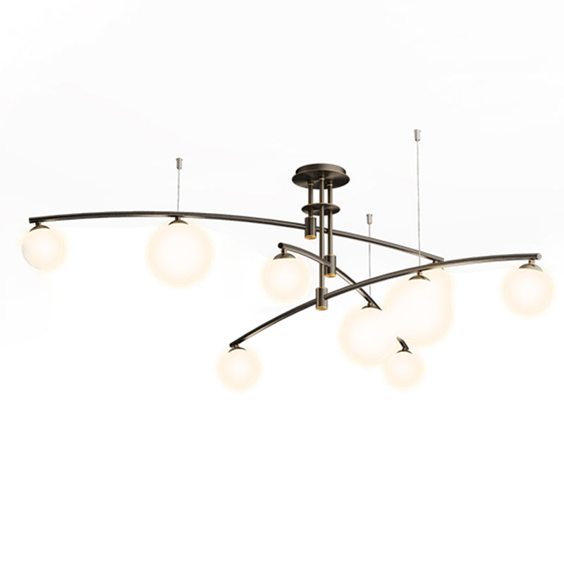 New Modern Glass Semi Flush Light Fixtures Bedroom Starburst Flush Mount Light with Shape