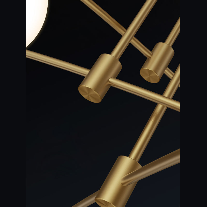 New Modern Glass Semi Flush Light Fixtures Bedroom Starburst Flush Mount Light with Shape