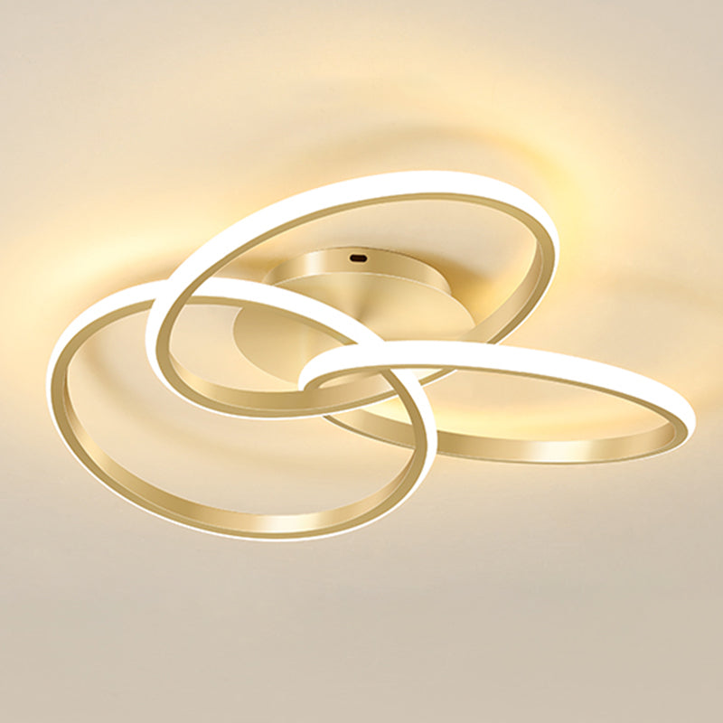 Linear Iron LED Flush Mount Modern Style 3-Light Ceiling Light Fixture for Bedroom