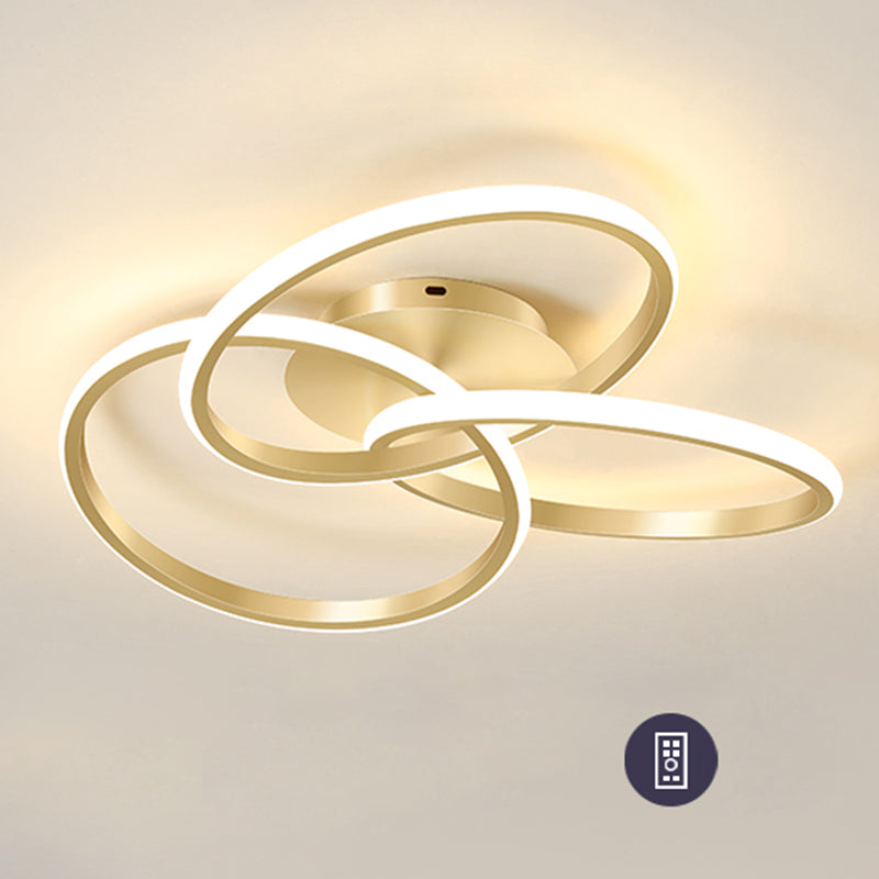 Linear Iron LED Flush Mount Modern Style 3-Light Ceiling Light Fixture for Bedroom