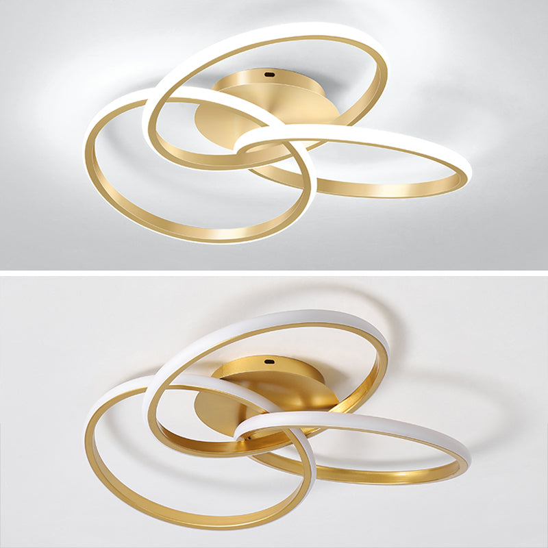 Linear Iron LED Flush Mount Modern Style 3-Light Ceiling Light Fixture for Bedroom