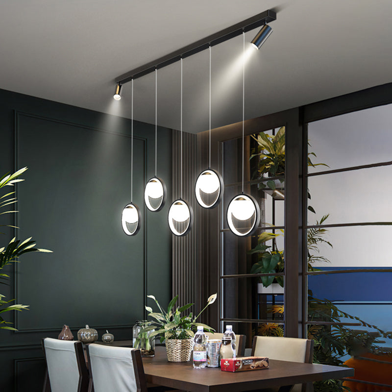 Accesorios de iluminación colgante de globo modernos araña de isla metálica