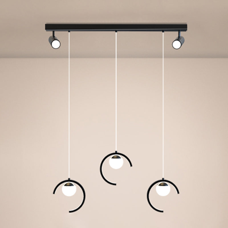 Accesorios de iluminación colgante de globo modernos araña de isla metálica