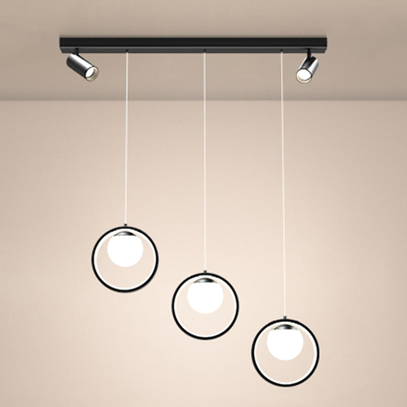 Accesorios de iluminación colgante de globo modernos araña de isla metálica