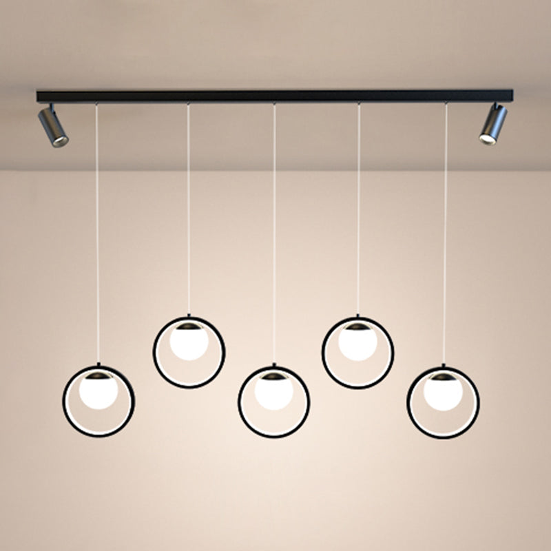 Accesorios de iluminación colgante de globo modernos araña de isla metálica