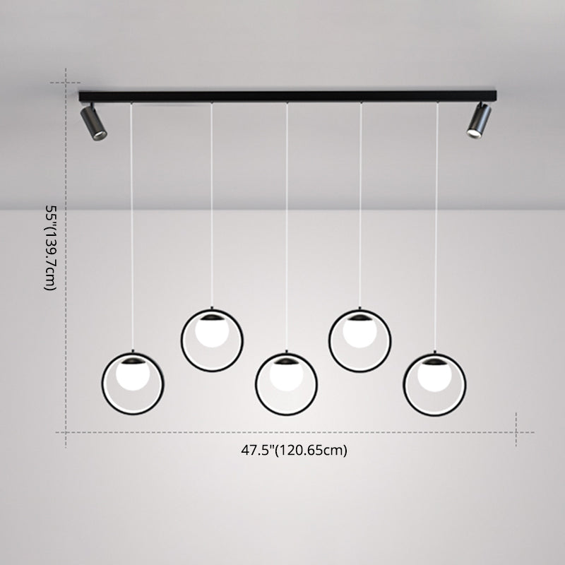 Accesorios de iluminación colgante de globo modernos araña de isla metálica