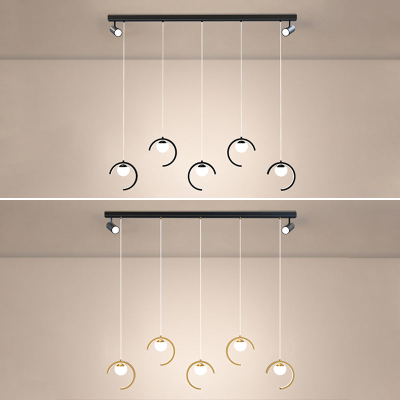 Accesorios de iluminación colgante de globo modernos araña de isla metálica