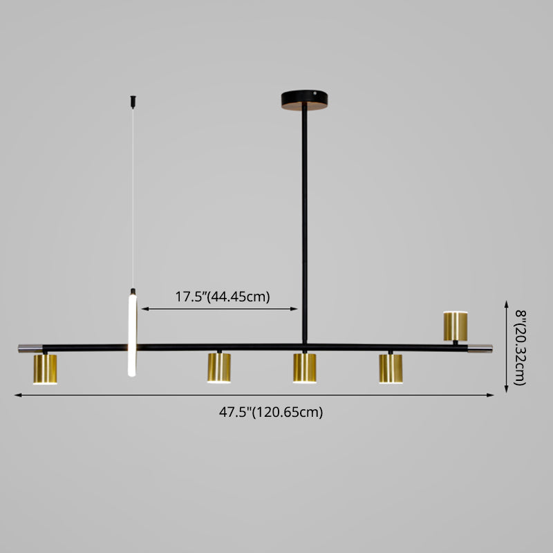 Modern Cylinders Island Chandelier Lights Metal Island Pendants