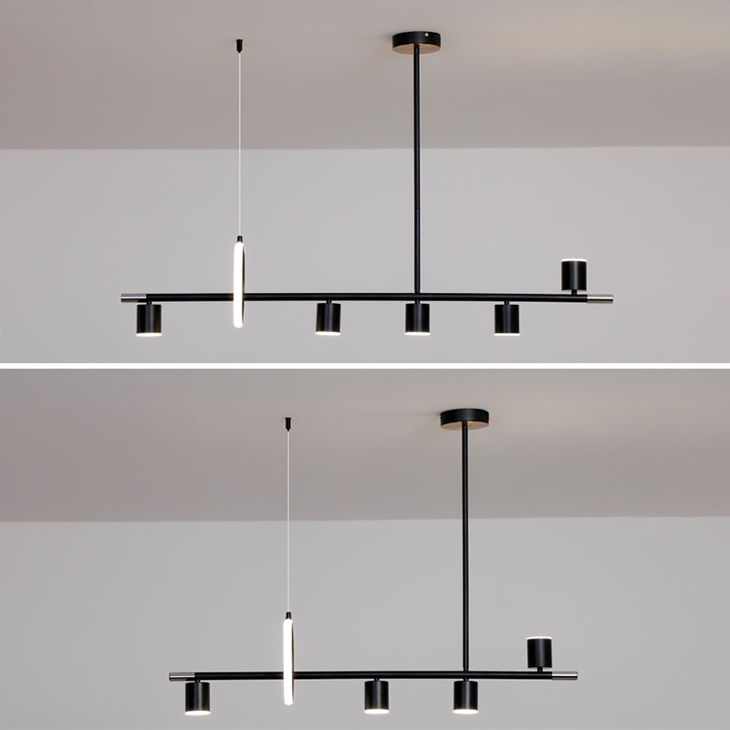 Modern Cylinders Island Chandelier Lights Metal Island Pendants