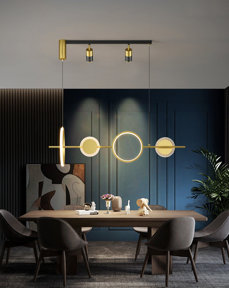 Modern Linear Pendant Lighting Fixtures Metal Island Chandelier