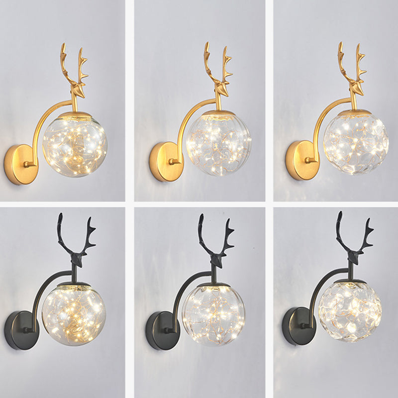 Nodric Style Creative Wall Lamp LED Glass Globe Wall Sconce for Aisle