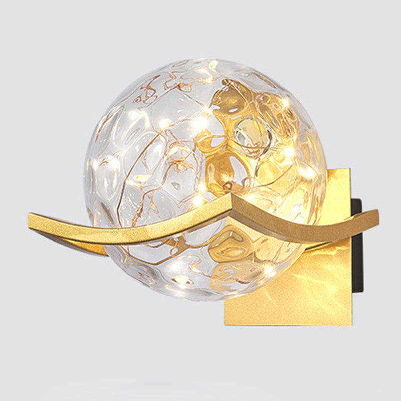 Modern Minimalist Style Wall Lamp Creative Round Glass Bedside Wall Lamp