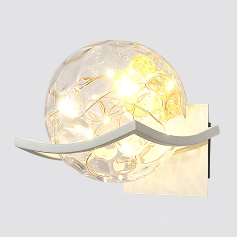 Modern Minimalist Style Wall Lamp Creative Round Glass Bedside Wall Lamp