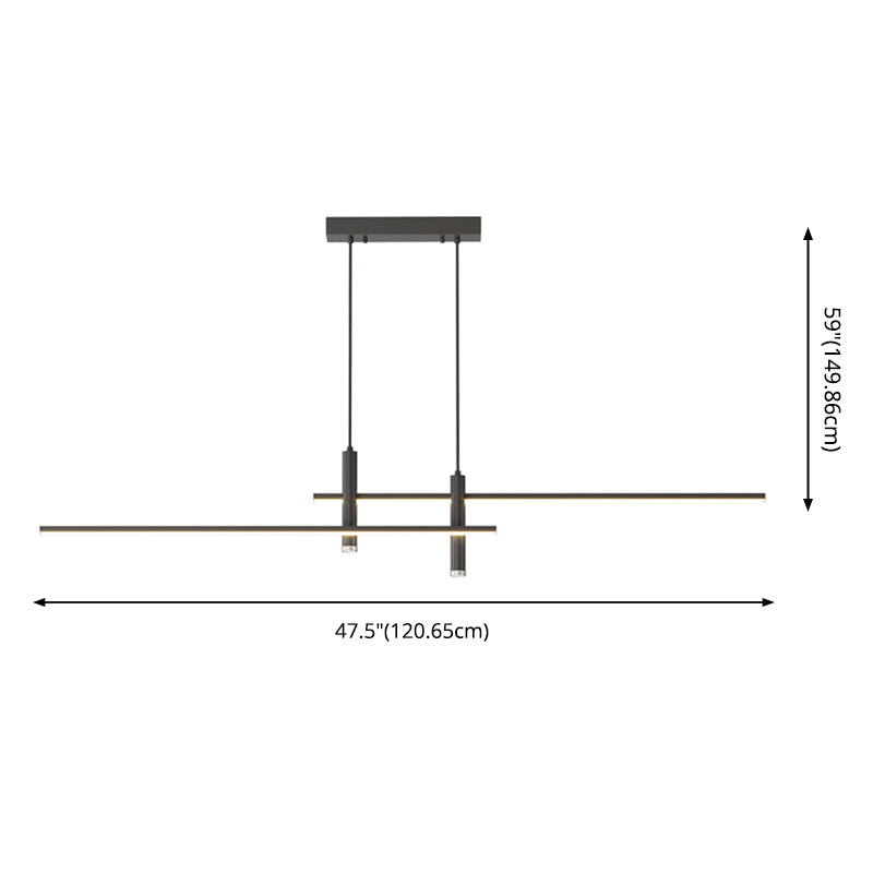 Modern Linear Island Chandelier Lights Metal Island Pendants