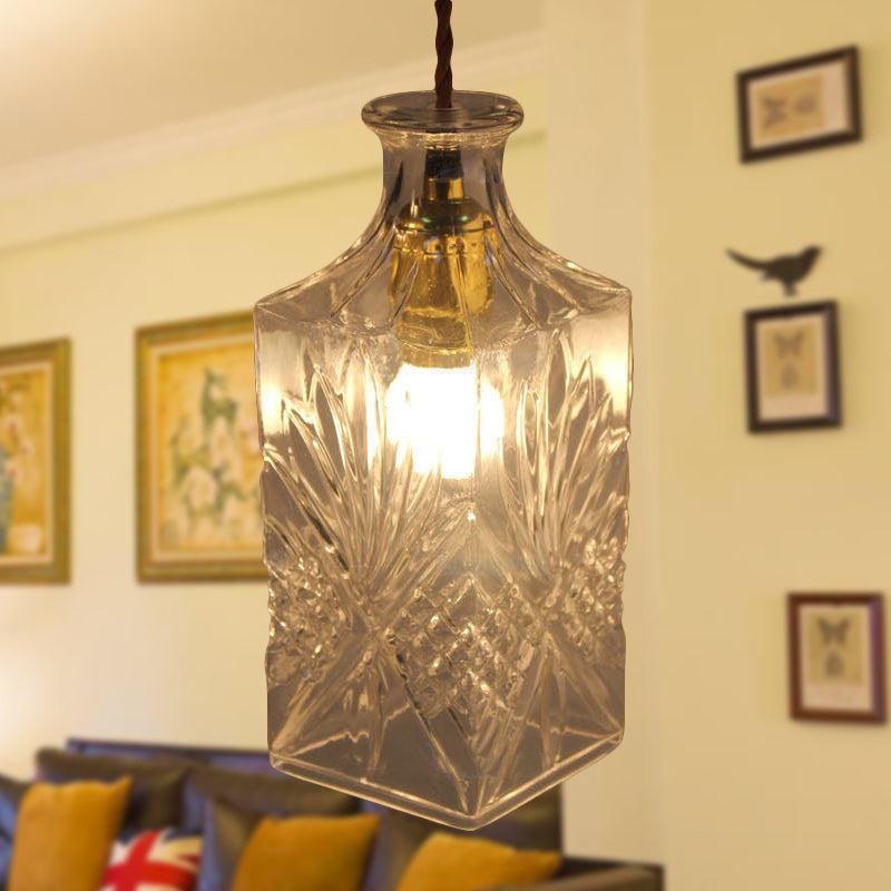 Luminaire pendentif en verre en verre transpris