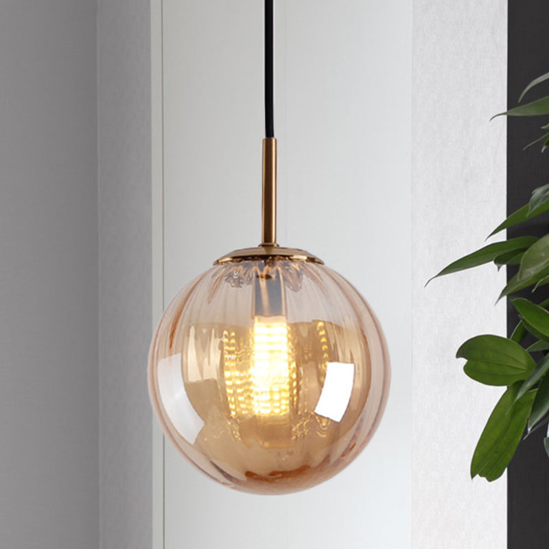 Luce a sospensione con soffitto a bolle Macaron Amber/Verde/Red Glass 1 Camera da letto Appediare Luce soffitto
