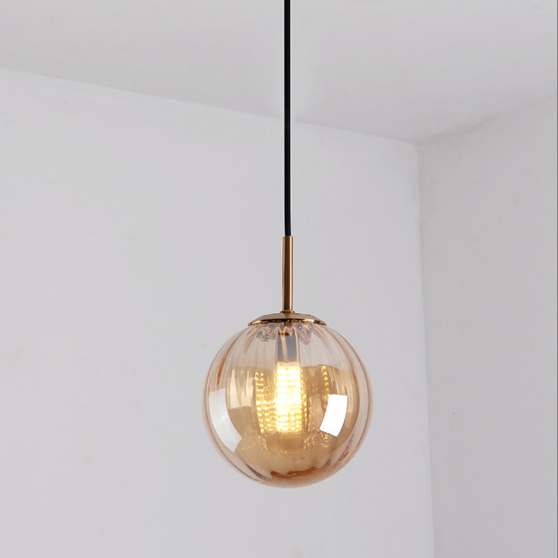 Luce a sospensione con soffitto a bolle Macaron Amber/Verde/Red Glass 1 Camera da letto Appediare Luce soffitto