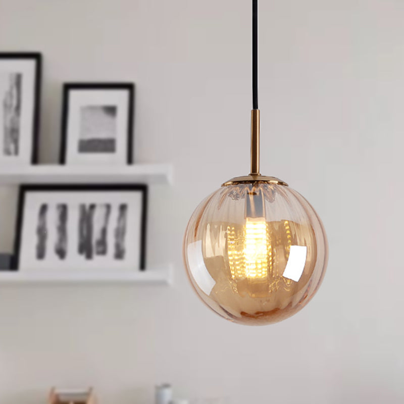 Luce a sospensione con soffitto a bolle Macaron Amber/Verde/Red Glass 1 Camera da letto Appediare Luce soffitto
