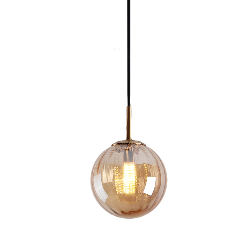 Luce a sospensione con soffitto a bolle Macaron Amber/Verde/Red Glass 1 Camera da letto Appediare Luce soffitto