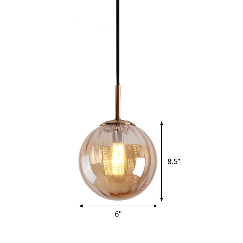 Luce a sospensione con soffitto a bolle Macaron Amber/Verde/Red Glass 1 Camera da letto Appediare Luce soffitto