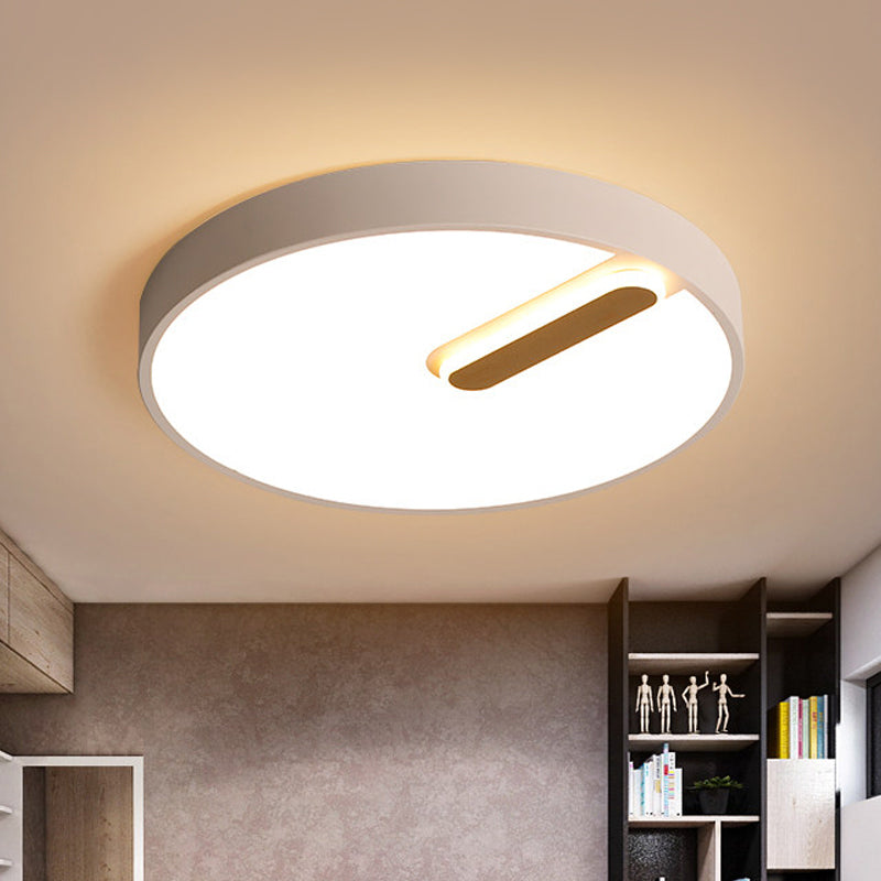 Ronde Plafond Gemonteerd Licht Minimalistisch Acryl Zwart/Wit 18 "/21.5" Breed LED Flush Light Armatuur, Warm/wit Licht/Remote Control Stepless Dimming
