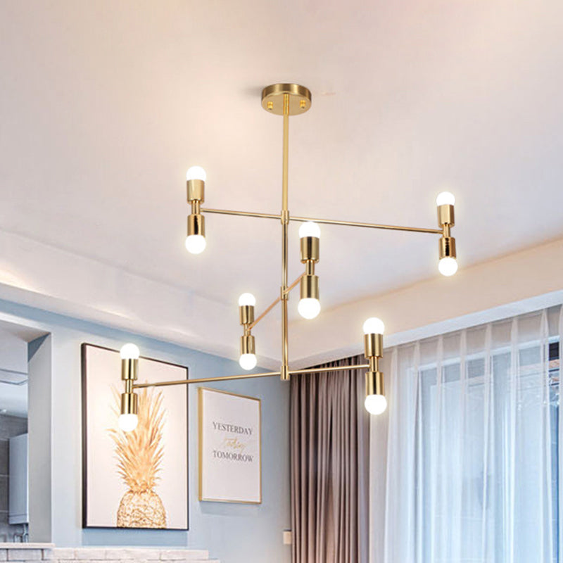 Lumo con soffitto sospeso in metallo a livello moderno 12 luci lampada lampadario nero/oro per soggiorno