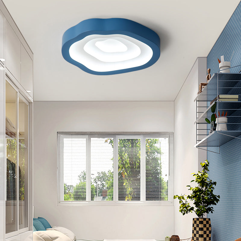 Cloud Acrylic Flushmount Contemporary LED Black/Yellow/Blue Ceiling Light Fixture in Warm/White Light/Third Gear