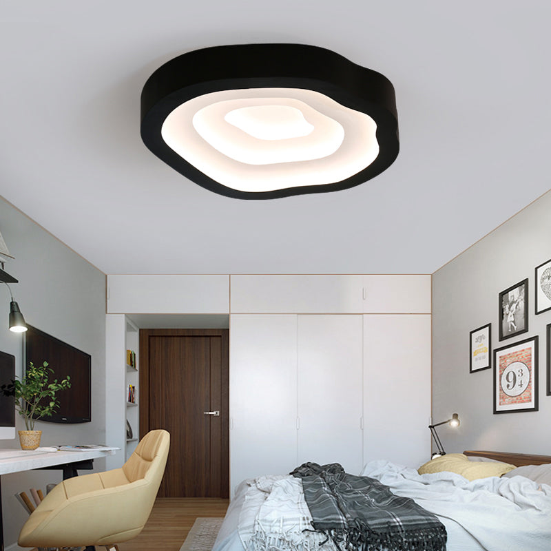 Cloud Acrylic Flushmount Contemporary LED Black/Yellow/Blue Ceiling Light Fixture in Warm/White Light/Third Gear